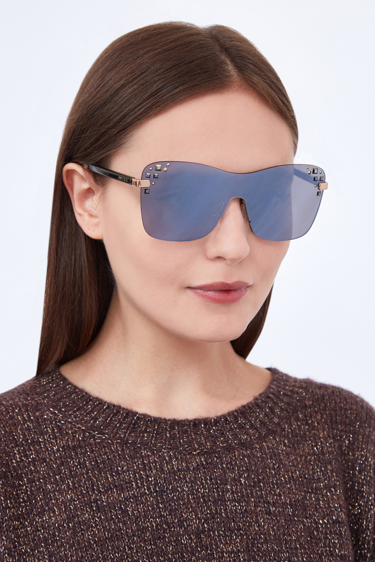 очки JIMMY CHOO  (sunglasses), цвет серебристый, размер 36 - фото 2